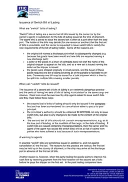 Arkansas Switch Bill of Lading - ITIC's Process for Shipping Modifications form preview