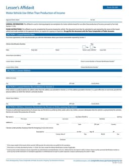 50-285 Lessee's Afficavit for Texas Property Tax Exemption on Leased Vehicles form preview