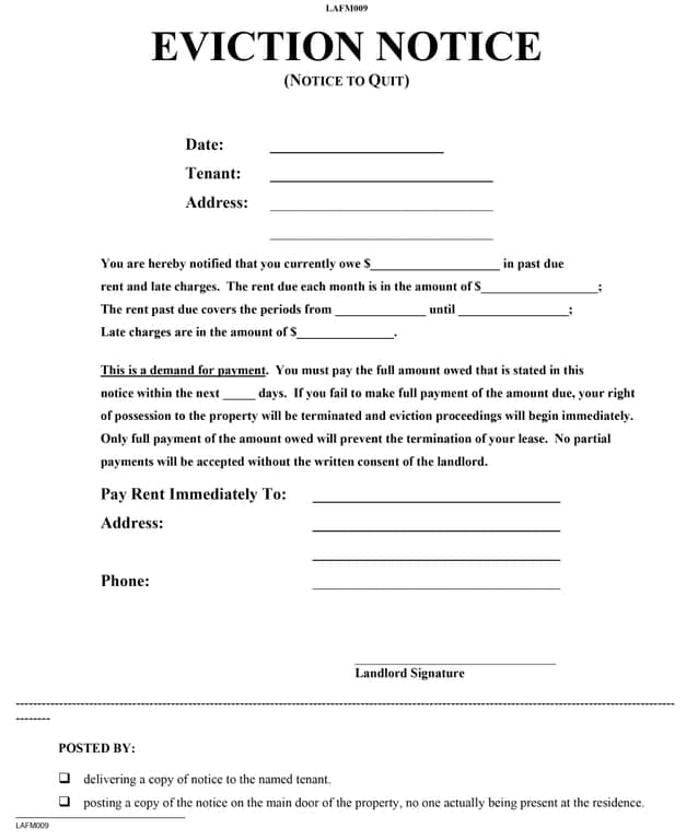 Rental Eviction Notice