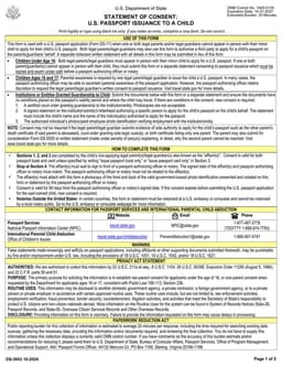 DS-3053 Maryland Child Passport Consent Statement form preview
