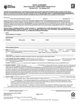 Hawaii Realtors Association Standard Rental Agreement Notice form preview