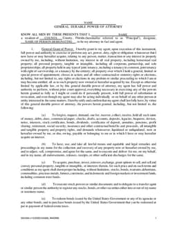 Durable Power of Attorney for Handling Financial Operations form preview