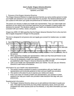 Oregon Advance Directive ORS 127.663 - Delegate Medical Decisions form preview
