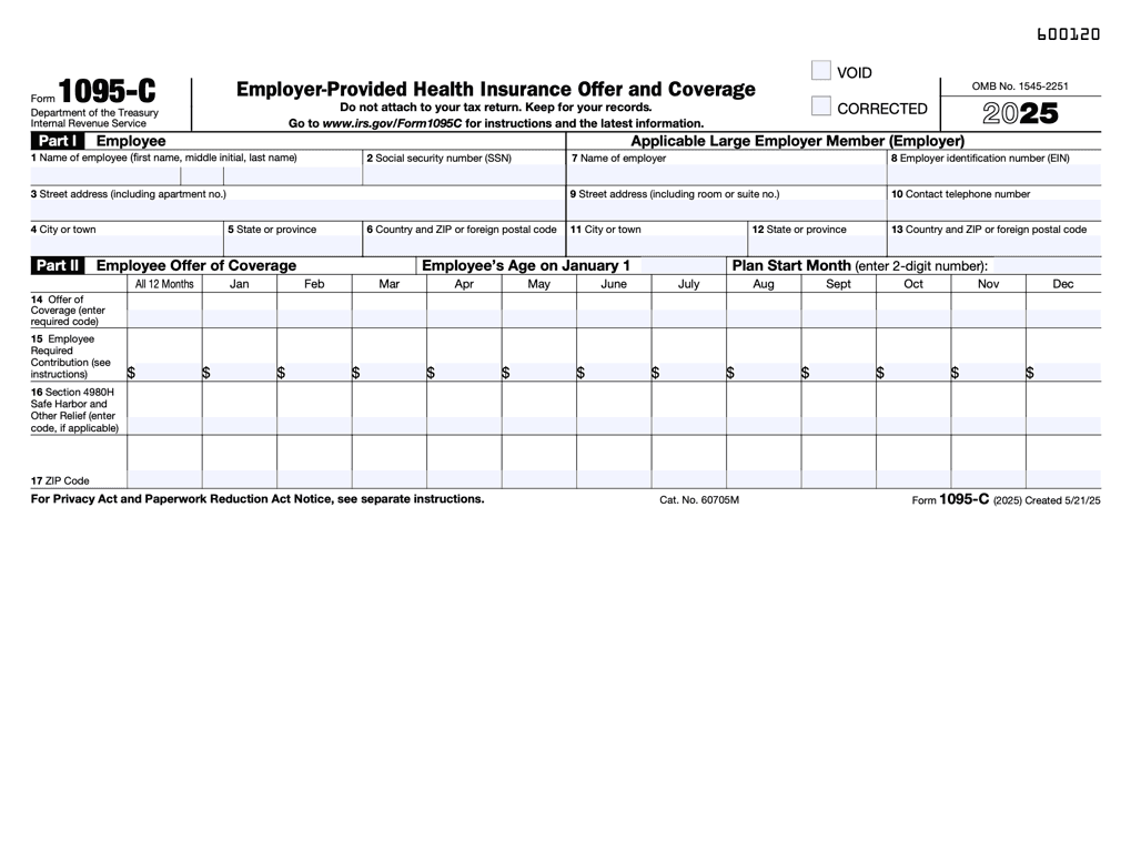 1095-C Employer-Provided Health Insurance Offer and Coverage