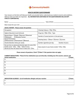 Alaska Health History Questionnaire - Documenting Medical Circumstances and Allergies form preview