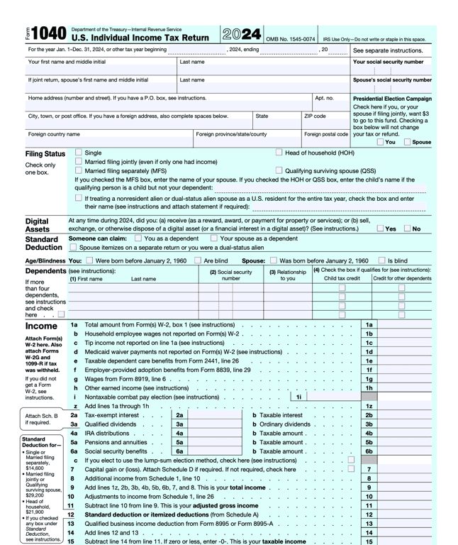 1040 – U.S. Individual Income Tax Return