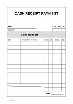 Tennessee Cash Payment Record with Detailed Purchase Info - Ref. Number Included form preview