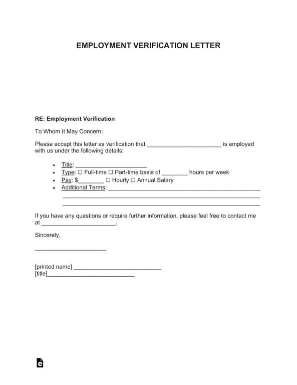 Employment Status Confirmation Letter