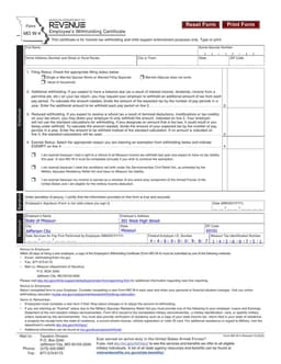 Missouri Pay Slip Tax Filing and Withholding Adjustments form preview