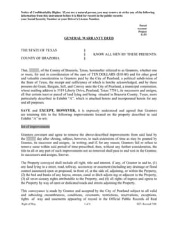 Texas General Warranty Deed for Property Transfer in Brazoria County form preview