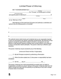 Limited Financial Power of Attorney - Granting Specific Permissions and Responsibilities form preview