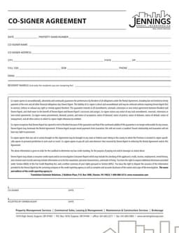 Co-Signer Details for Apartment Application form preview