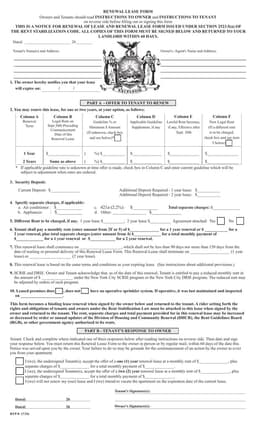 RTP-8 New York Lease Renewal Notification form preview