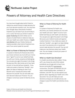 Medical and Financial Power of Attorney Health Care Directives form preview