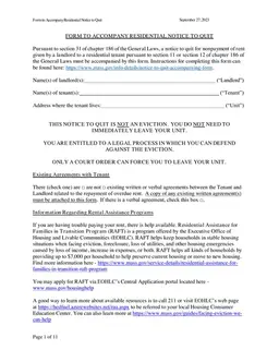 Massachusetts Residential Notice to Quit - Chapter 186 Section 31 form preview