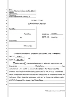 Nevada Affidavit of Support - Extend Your Answer with Afft_Supp_Extend_Answer.doc (2005) form preview
