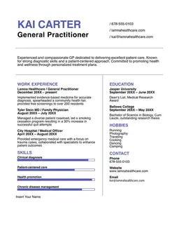 Bold profile professional resume form preview