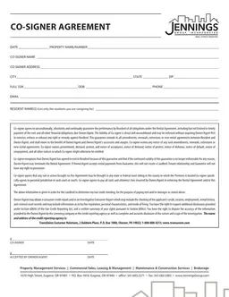 Co-Signer Details for Apartment Application form preview